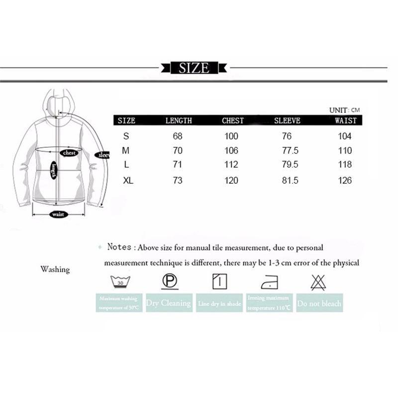 size chart ski gear