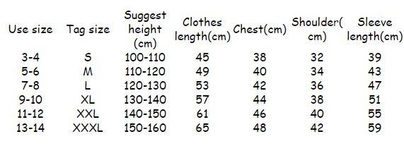 size chart ski gear