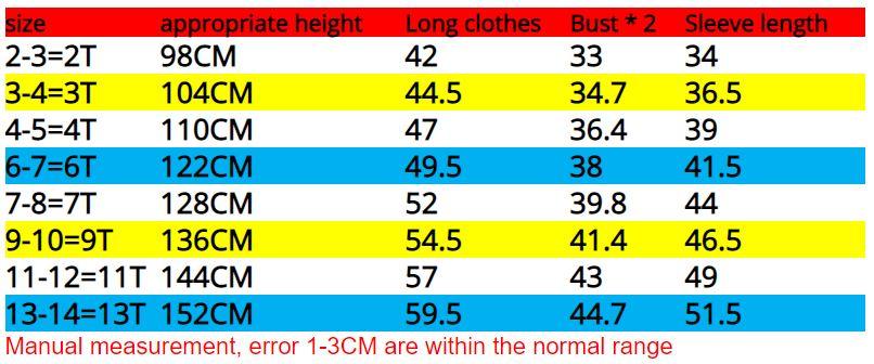 size chart ski gear