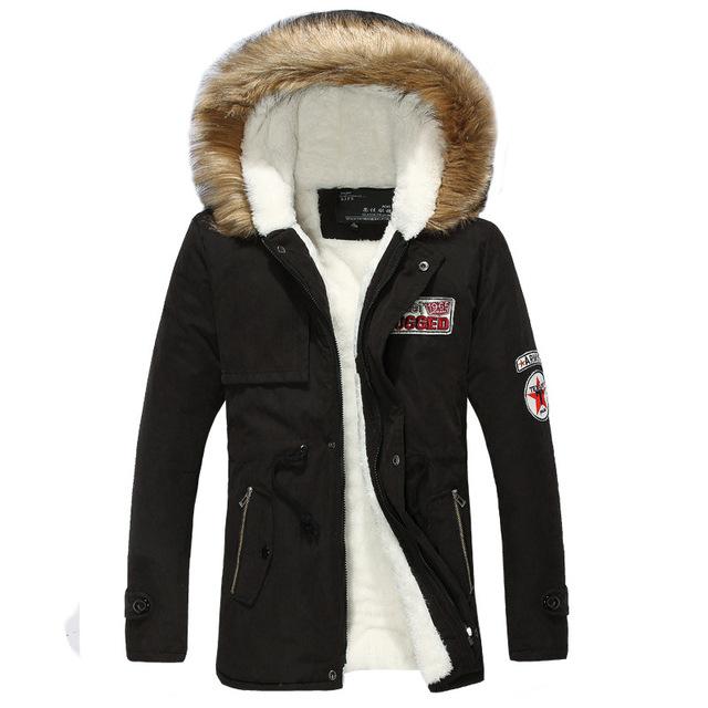 BUY RUGGED Blue / Brown / Black Parka Coat - Fur Hooded ON SALE NOW! - Cheap