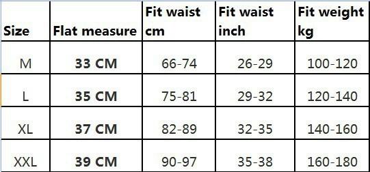 size chart ski gear