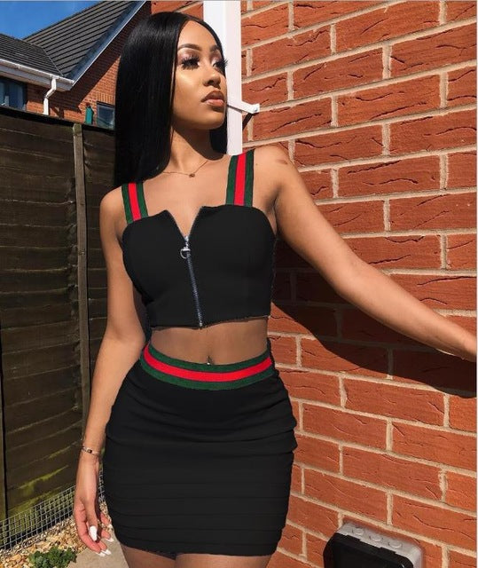 gucci two piece skirt set
