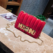 moschino red velvet bag