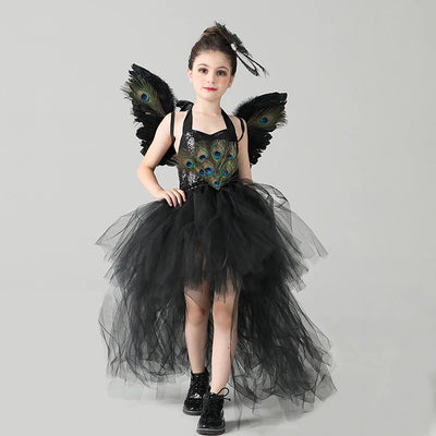 Fancy Kids Flower Princess Halloween Cosplay Pageant Party Dress