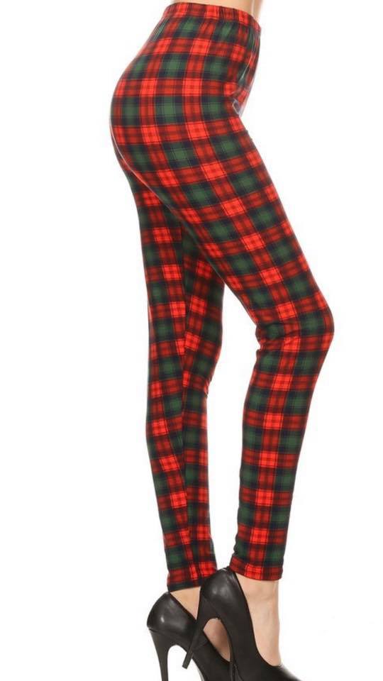 red plaid leggings outfit