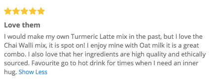 Turmeric Latte 5 star review