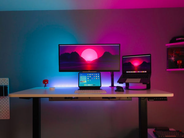 Add Colorful LED at your home office work desk to reduce eye strain