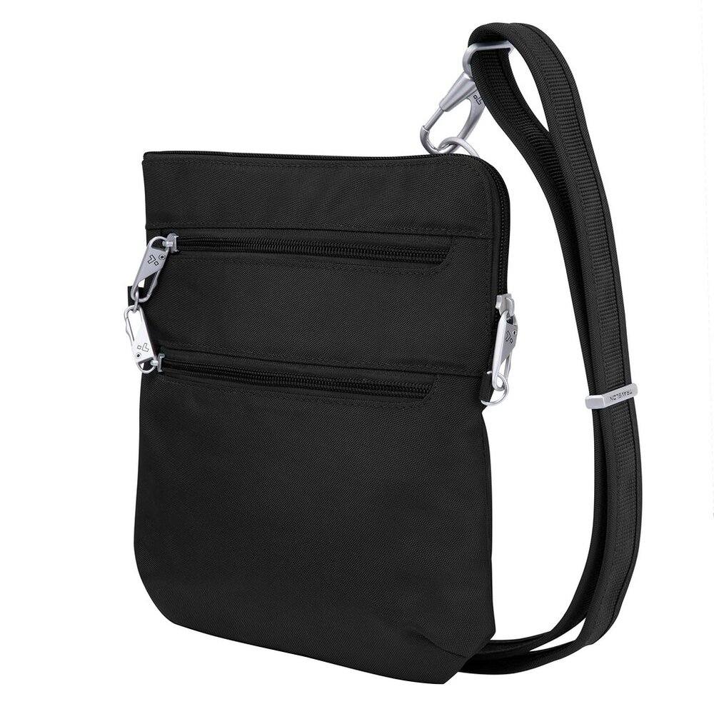 Travelon Anti-Theft Classic Slim Dbl Zip Crossbody Bag, Black (Black ...
