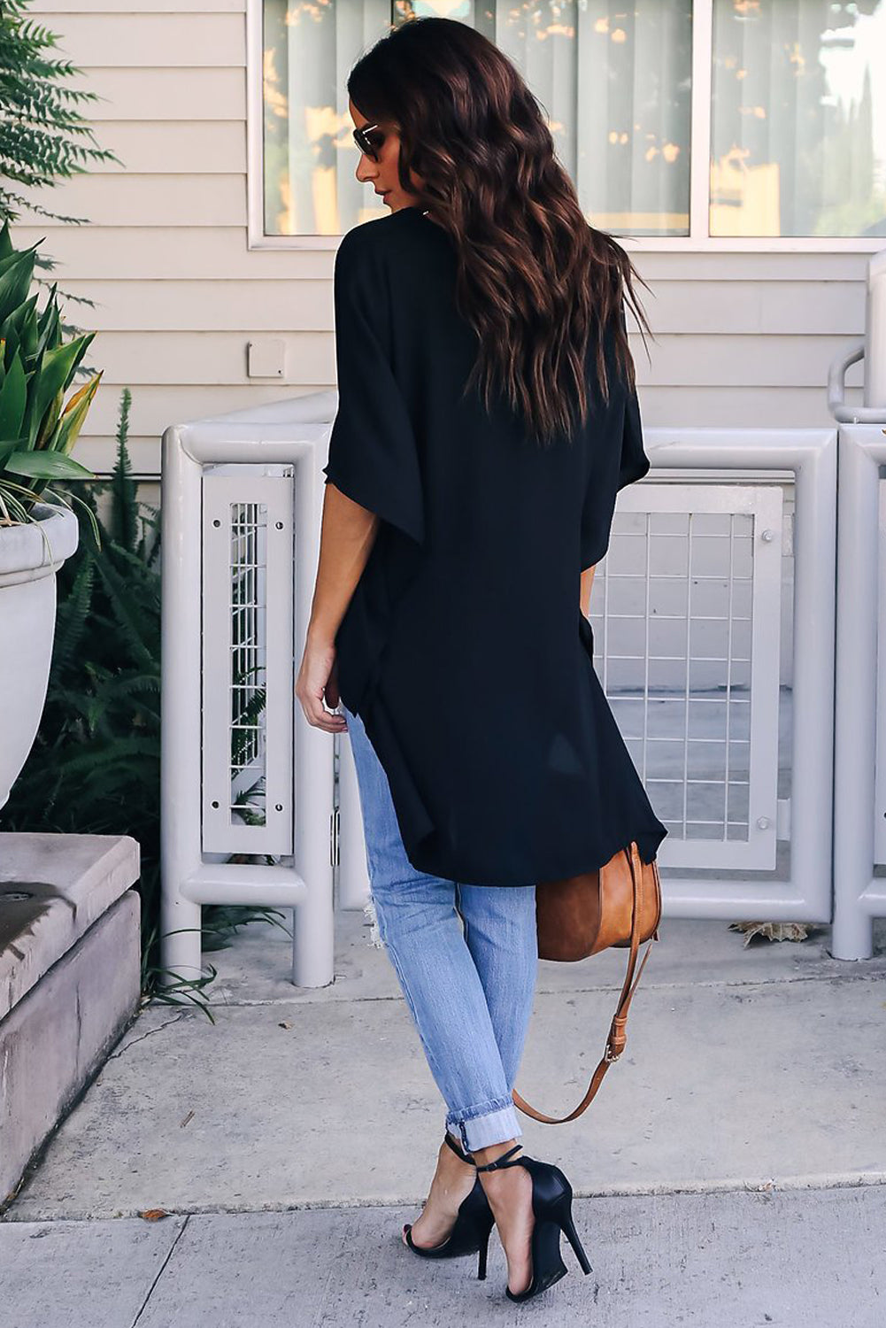 high low kimono top