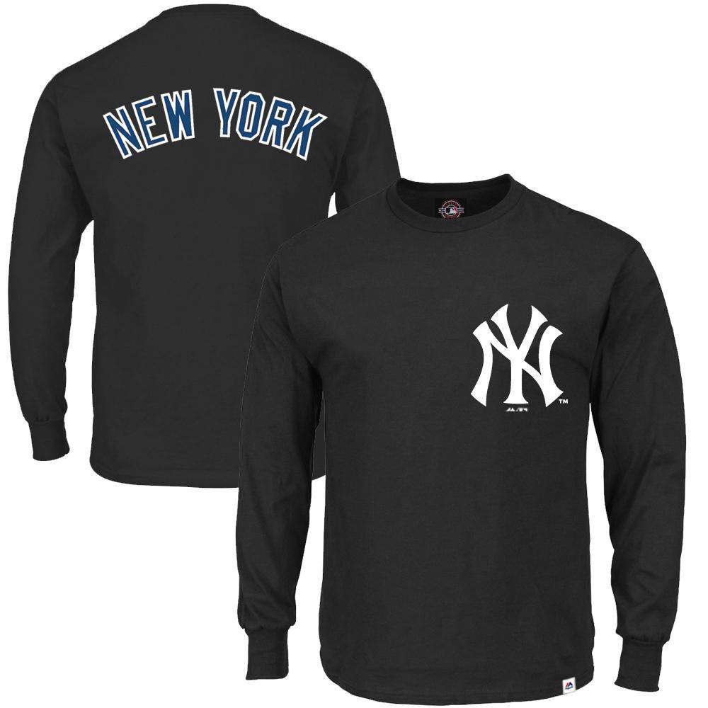 New York Yankees Majestic MLB Takum Long Sleeve T-Shirt - Black | US ...