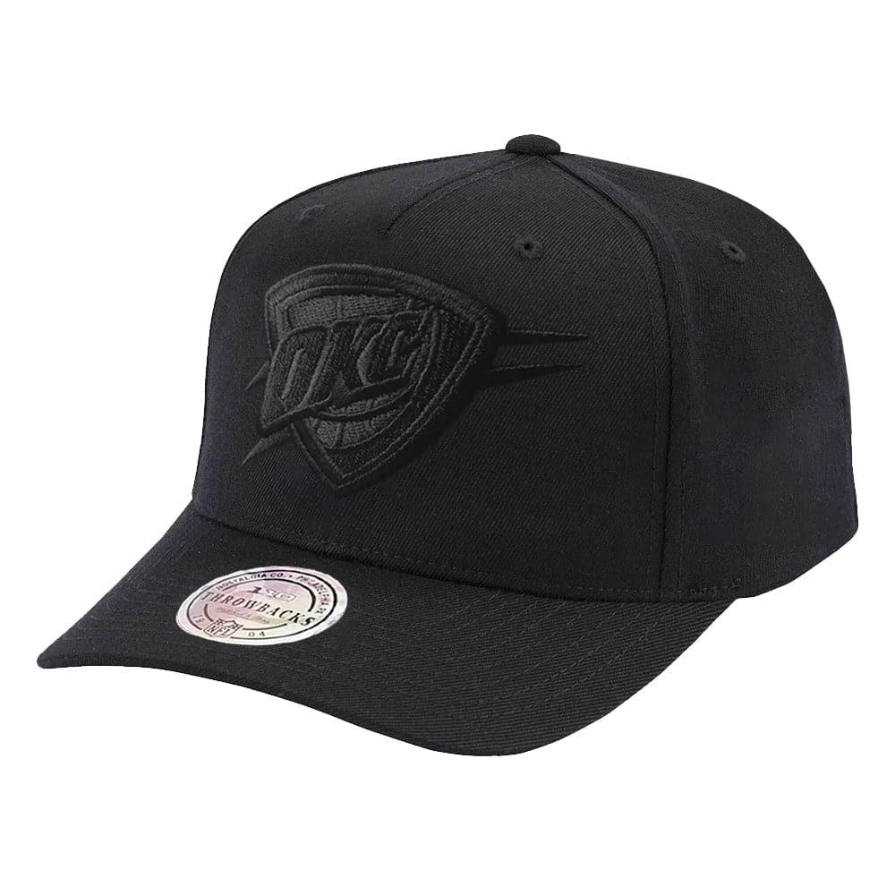 Oklahoma City Thunder Mitchell & Ness NBA All Black 110 Curve Snapback ...