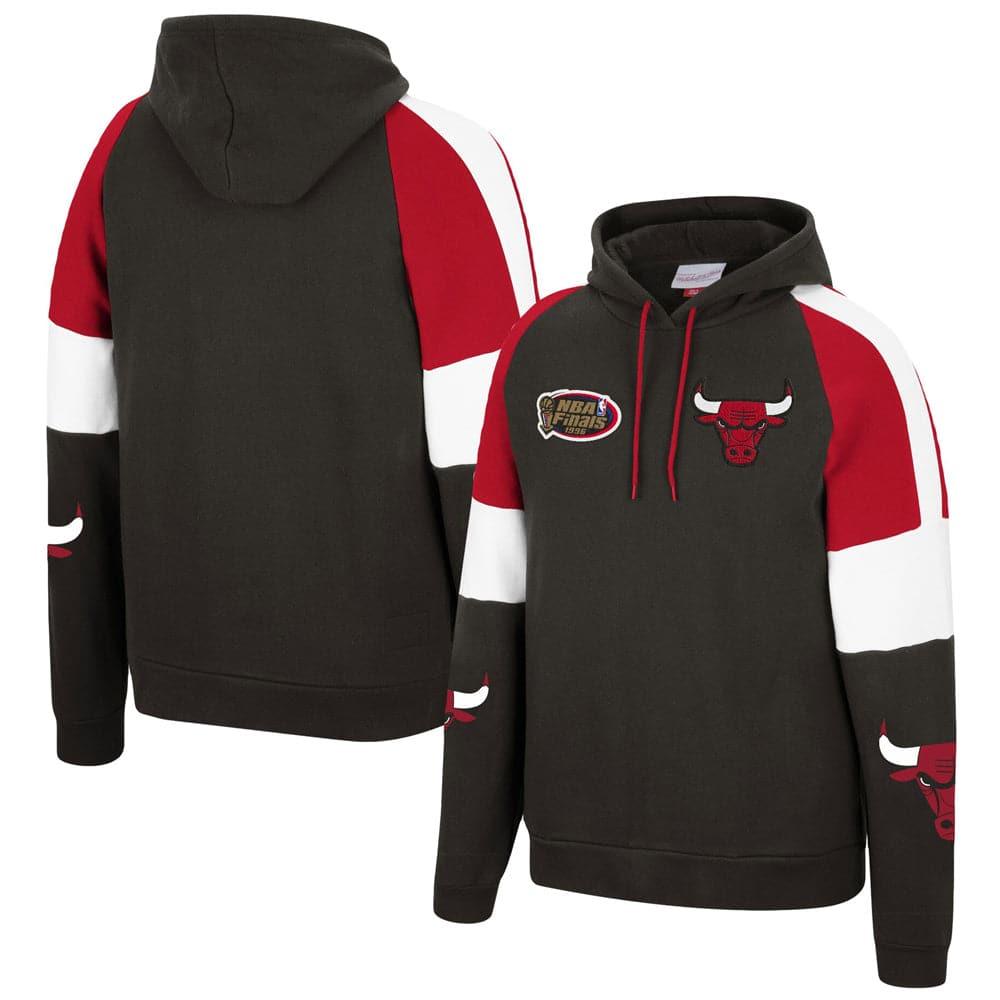 Chicago Bulls Mitchell & Ness NBA Instant Replay Hoodie Jumper - Black ...