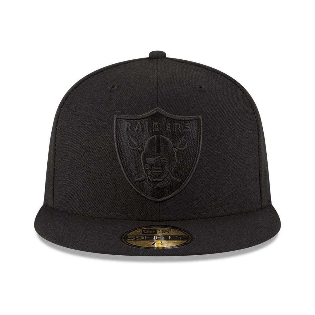 Oakland Raiders New Era NFL Black On Black 59FIFTY Fitted Hat | US ...
