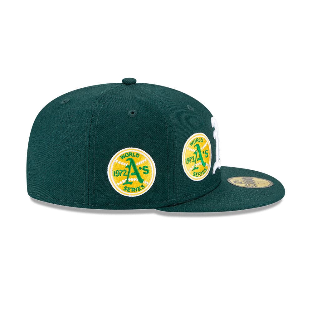 Oakland Athletics New Era MLB Champions Patch 59FIFTY Fitted Hat - Gre