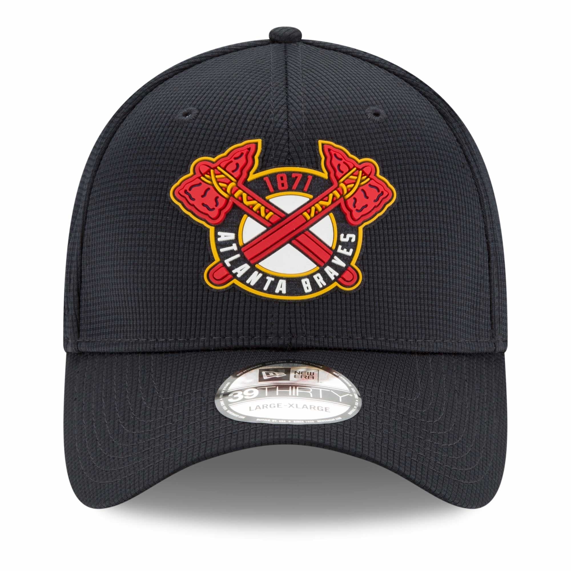 Atlanta Braves New Era MLB Clubhouse 39THIRTY Flex Fit Curve Hat Nav