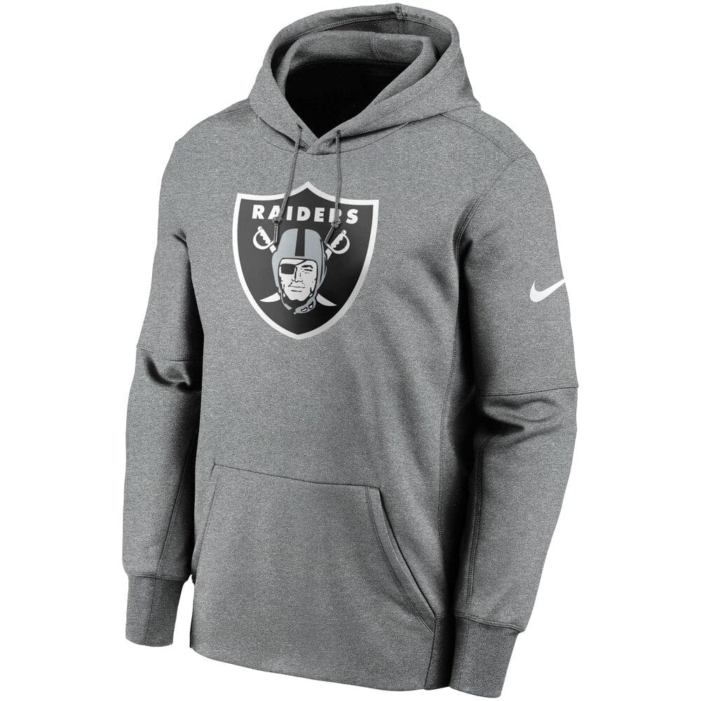 Las Vegas Raiders Nike NFL Prime Logo Therma Hoodie Jumper - Dark Grey ...