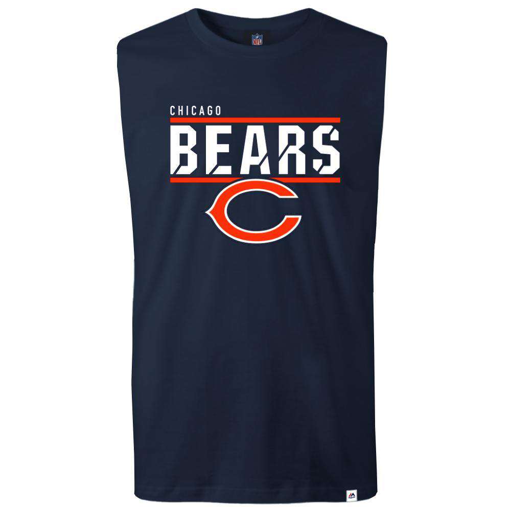Chicago Bears Majestic Nfl Team Flex Sleeveless Muscle T Shirt Navy Us Sports Down Under 