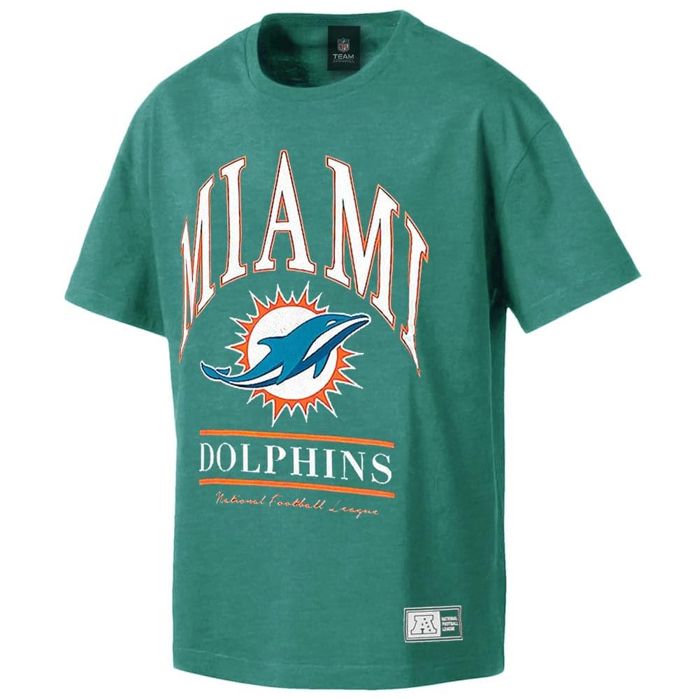 Miami Dolphins Majestic NFL Vintage Arch Oversized T-Shirt - Faded Tea ...