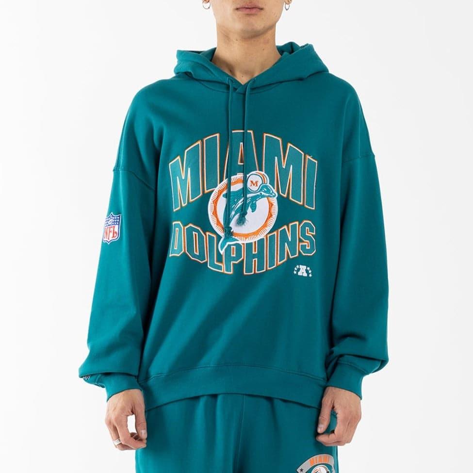 Miami Dolphins Vintage NFL Arch Crewneck Sweat in Teal