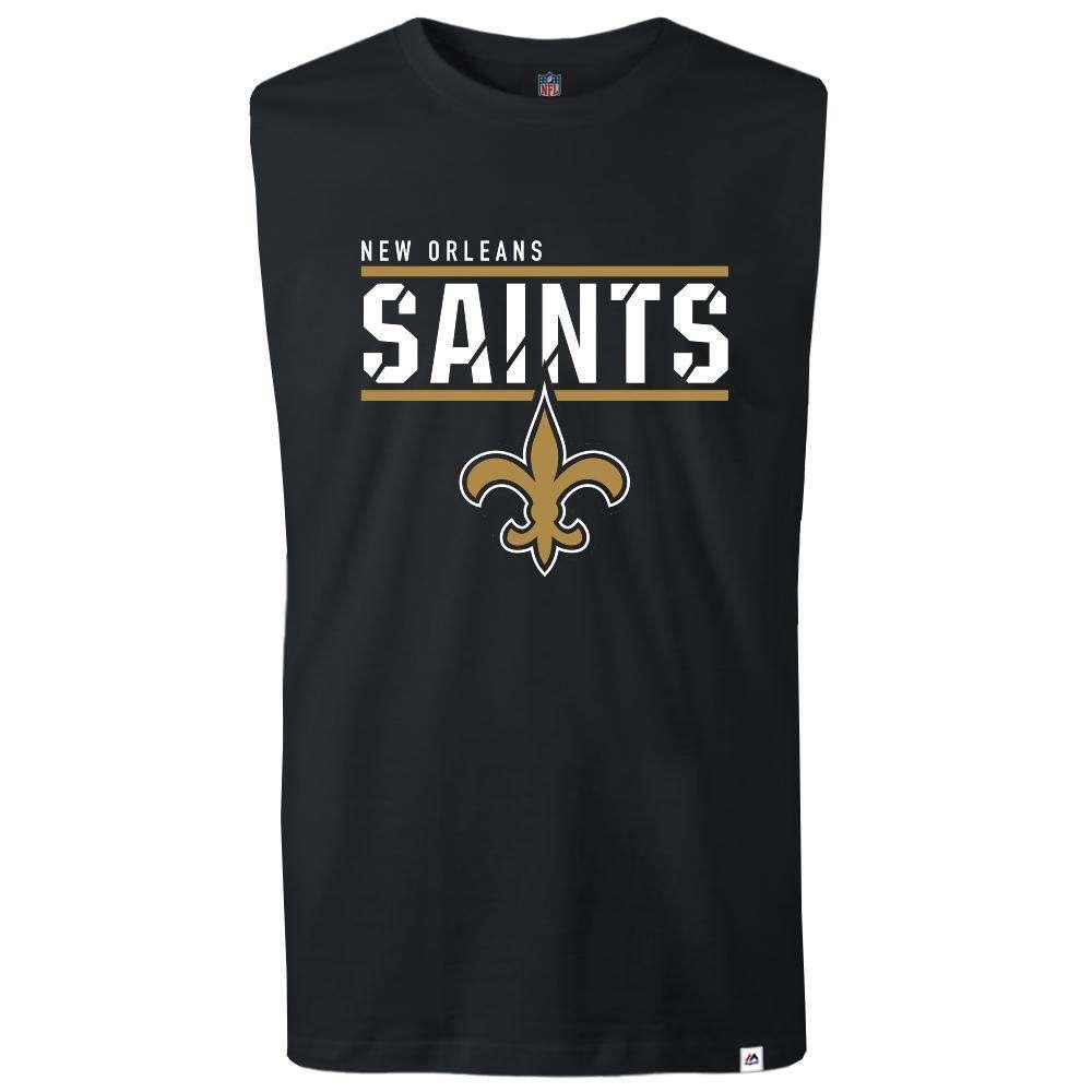 New Orleans Saints Majestic NFL Team Flex Sleeveless Muscle T-Shirt ...