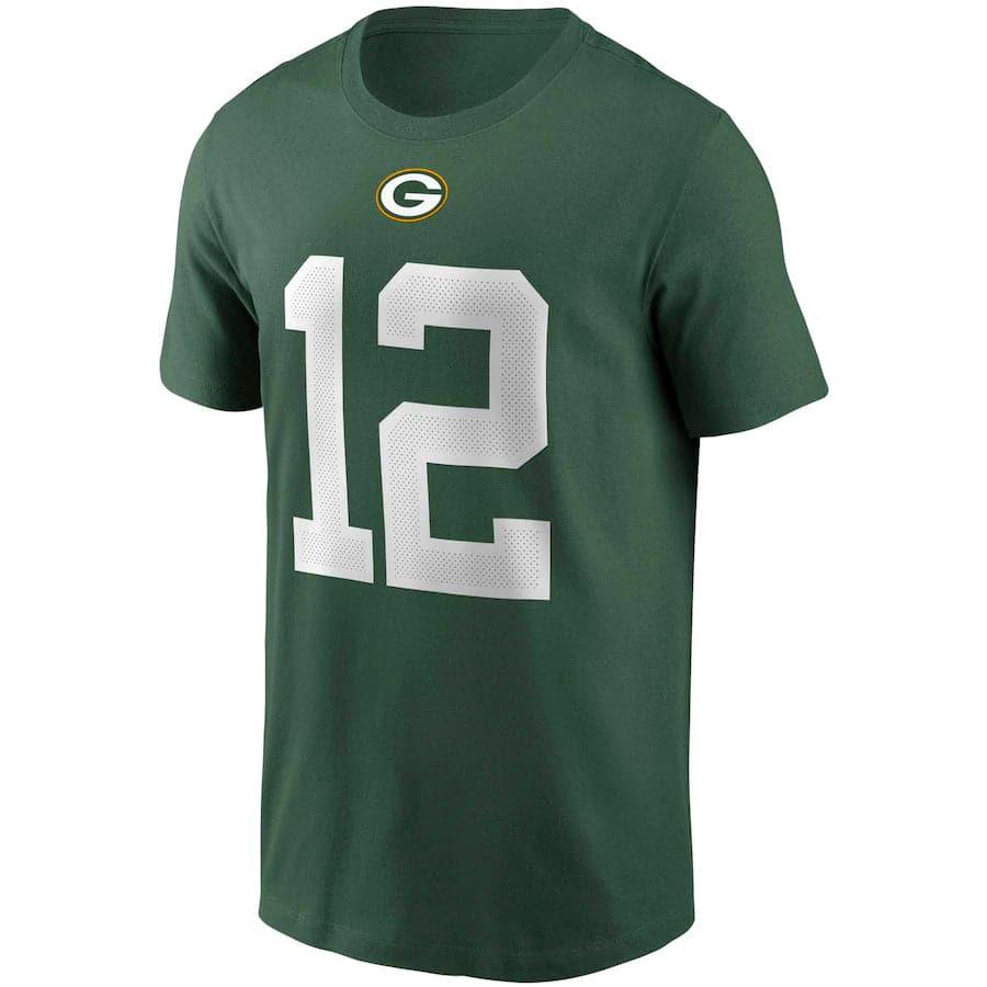 Aaron Rodgers Green Bay Packers Nike NFL Player Essential T-Shirt - Gr ...