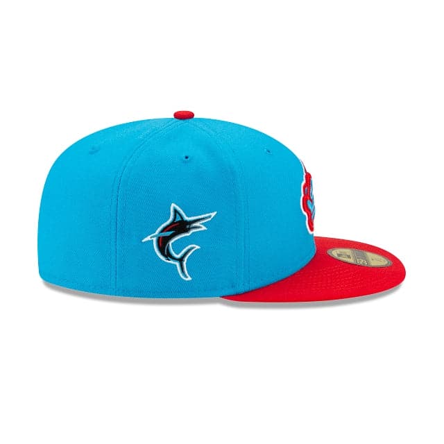 miami marlins light blue fitted hat