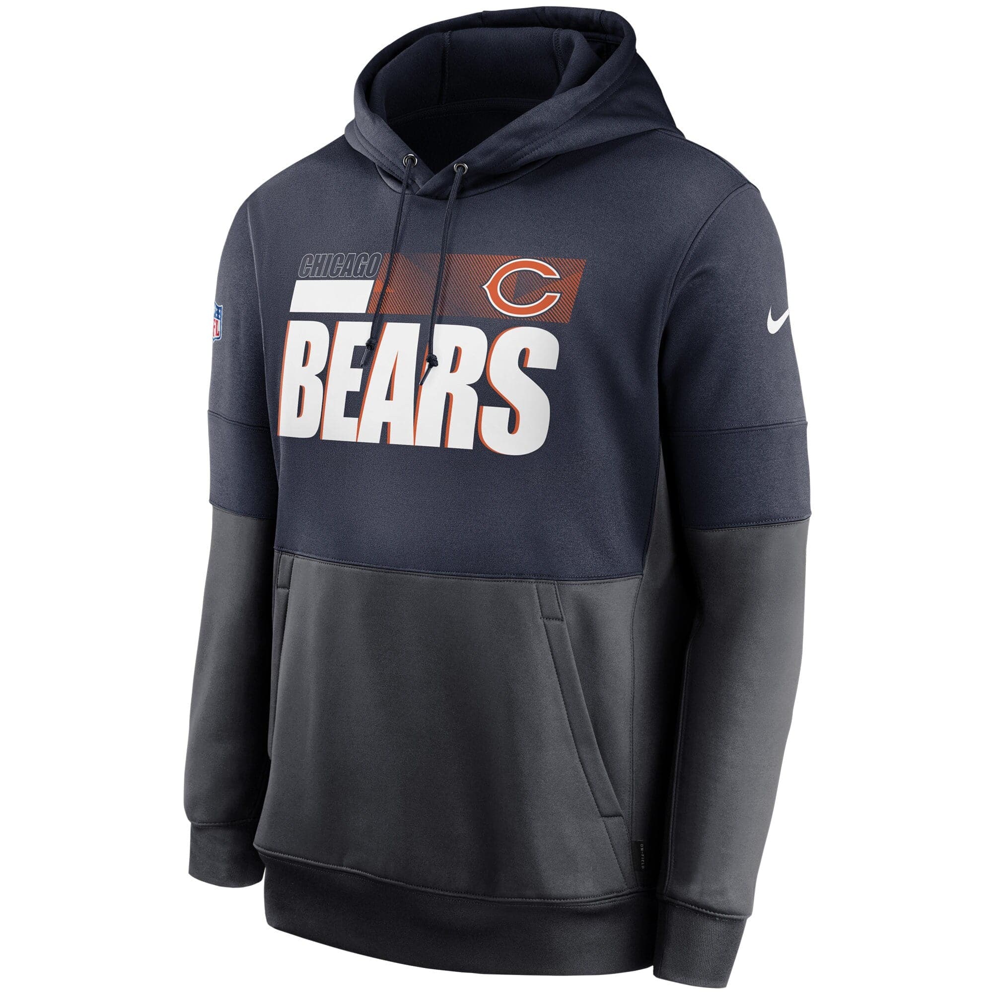 Chicago Bears Nike NFL TN Lockup Therma Hoodie Jumper - Marine | US ...