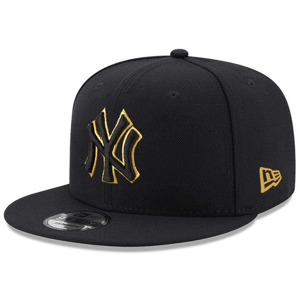 New York Yankees New Era MLB Gold Logo 9FIFTY Snapback Hat - Black | US ...