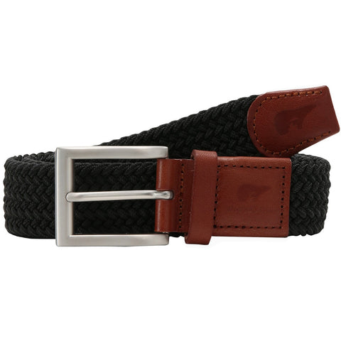 Black Rope Belt, Black Belt with Real Leather, Hypoallergenic