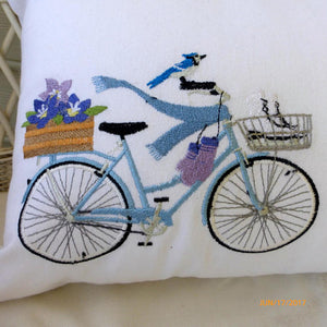 light blue bike with basket