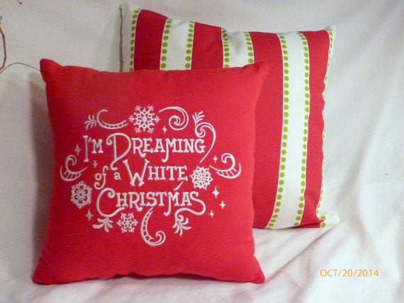 embroidered christmas pillows