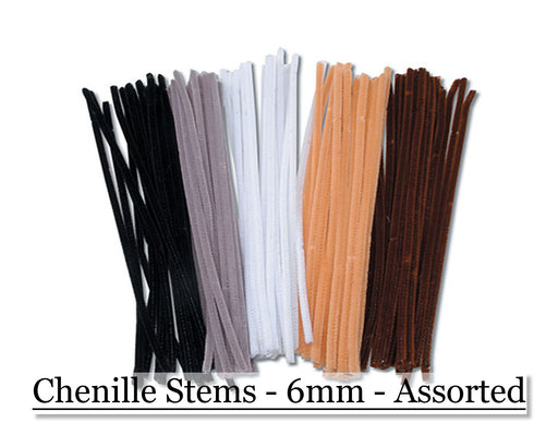 Chenille Stems White 6mm 12 Long 25 Pieces Needle Felting