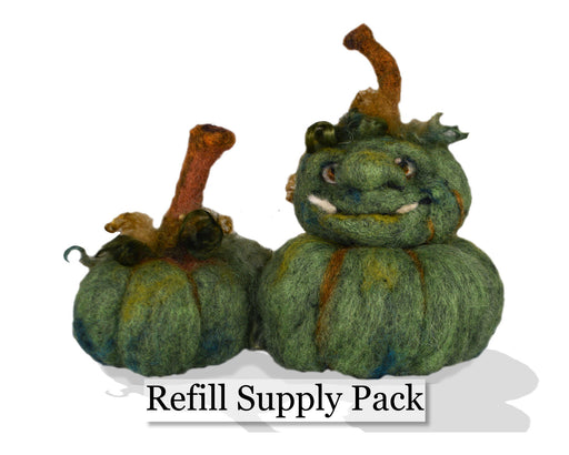 Orange Face Pumpkin Needle Felting Kit