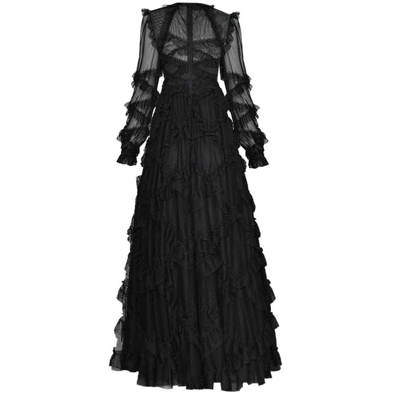 Vintage Elegant Party Dot Paint Mesh Black Dresses – Knot Bene