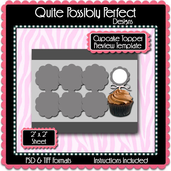 Download Scalloped Cupcake Topper Preview Template Instant Download ...