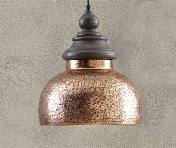 rustic copper pendant light