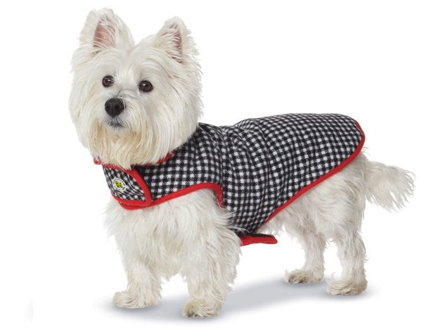 Haute Houndstooth Fleece-Lined Dog Coat - Equine Luxuries