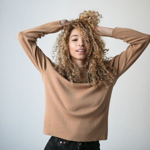 woman with curly hair