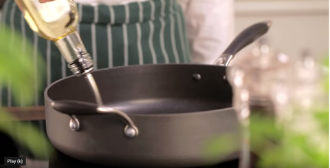 Step 1:  Heat the Oil In a Frying Pan