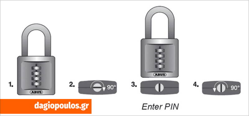 Abus 158/50HB50 Λουκέτο 158 50mm Συνδυασμού Βαρέως Τύπου Μακρύλαιμο | Dagiopoulos.gr