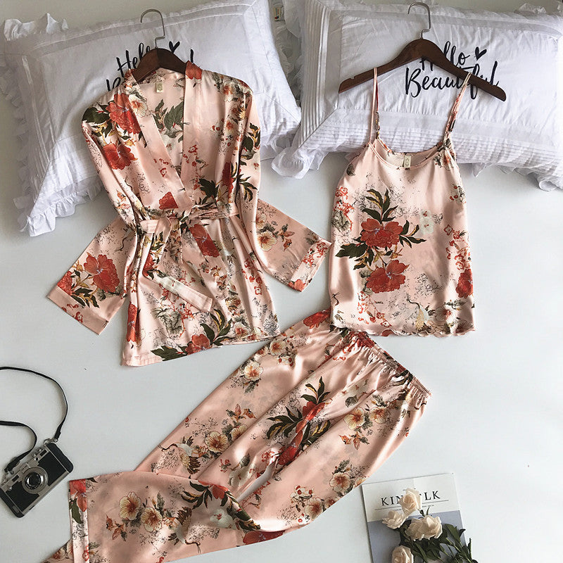 satin pajama shorts set