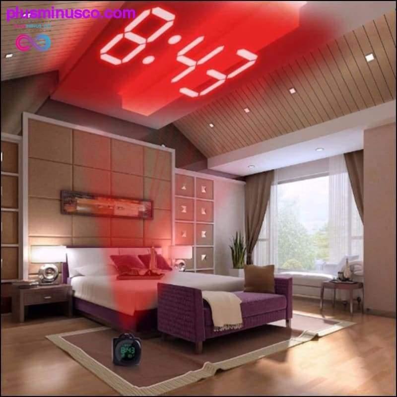 LCD Projection LED Display Time Digital Alarm Clock Talking