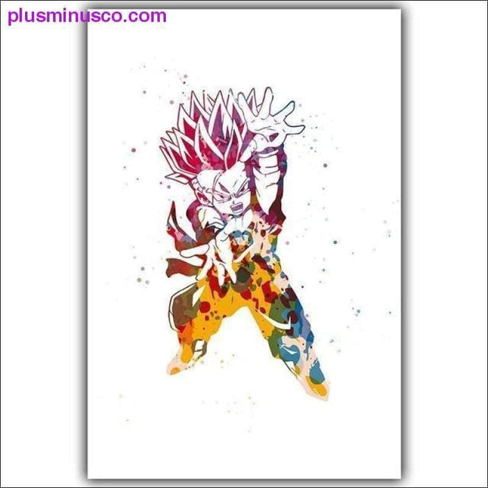 Dragon Ball Son Goku Cute Black And White Cartoon Art Poster Image Plus Minus Co
