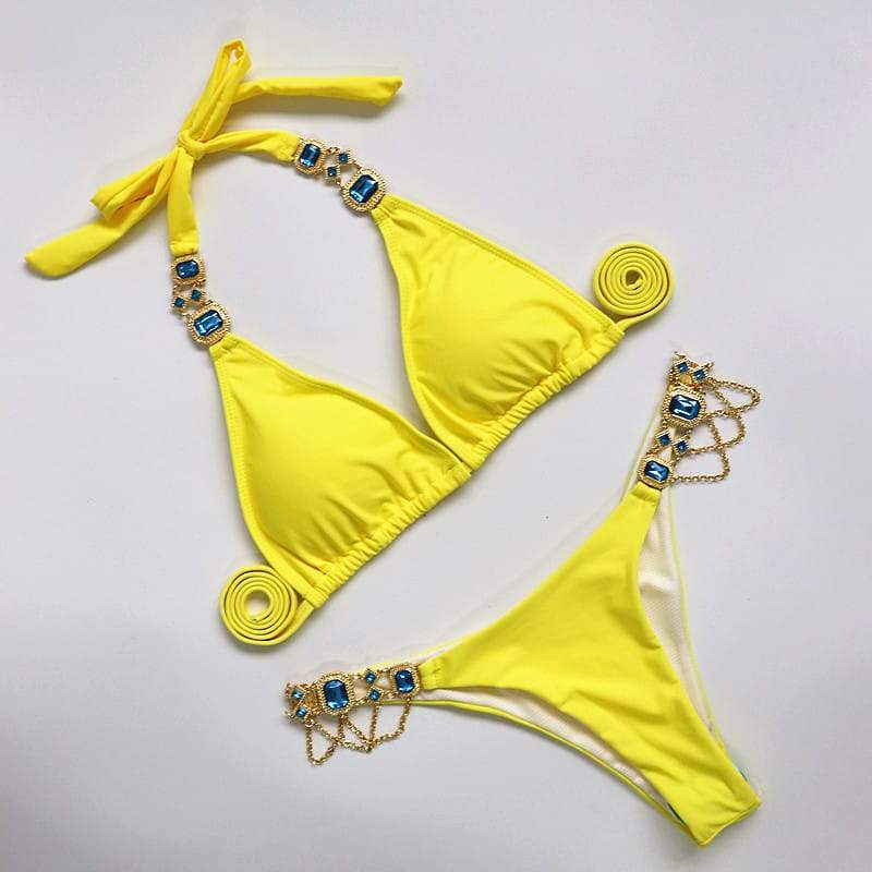 Shiny Diamond Swimsuit Crystal Bikini Women Brazilian Swimwear Female ...