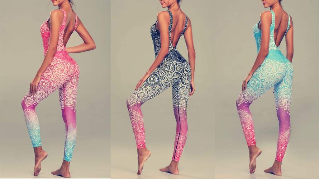 LI-FI Mandala Print Yoga Set Fitness Femmes Sports Running Suit Gym