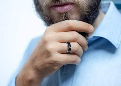 8mm Men Black Titanium Casual Light Nordic Ring