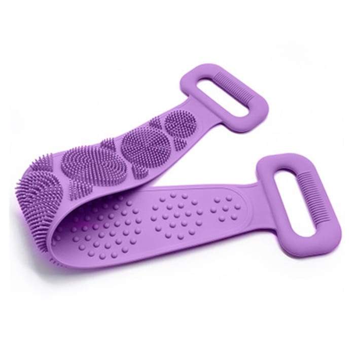 Hot Body Wash Silicone Scrubber Belt Double Side Shower Exfoliating 