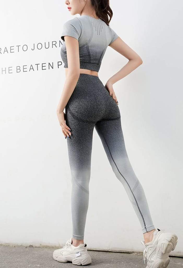 2vnt/komplektas Gradient Yoga Clothing Suit Moteriška sportinė liemenė liemenėlė