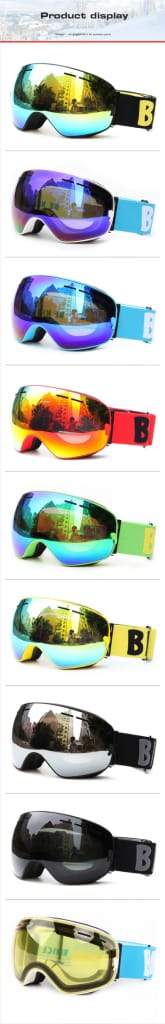 Winter Ski Goggles Double Layers Panlabas na UV Protection Anti-fog Unisex