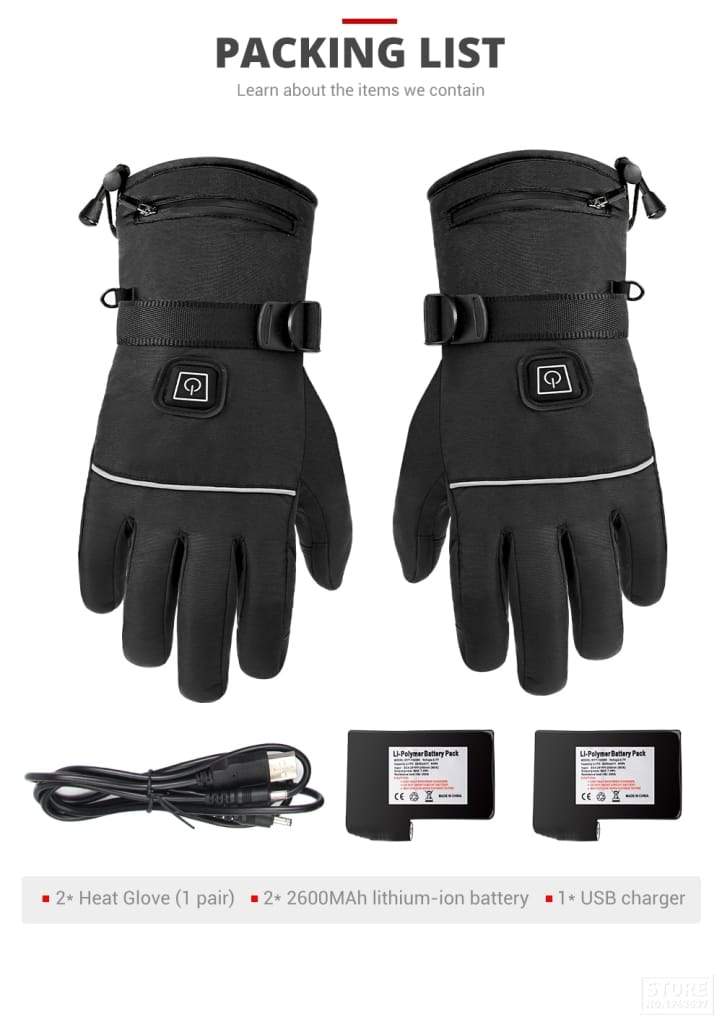Motorcycle Gloves Waterproof Heated Guantes Moto Touch Screen Battery 